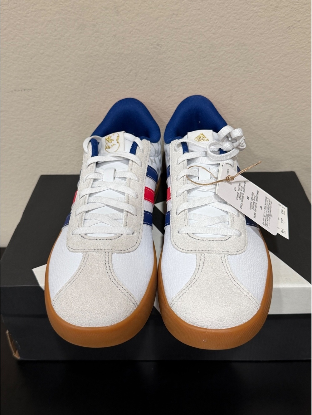 Size 6.5Y/7.5 Women - Adidas VL Court 3.0 GS “White Pure Ruby Mystery Ink” - Picture 3 of 6